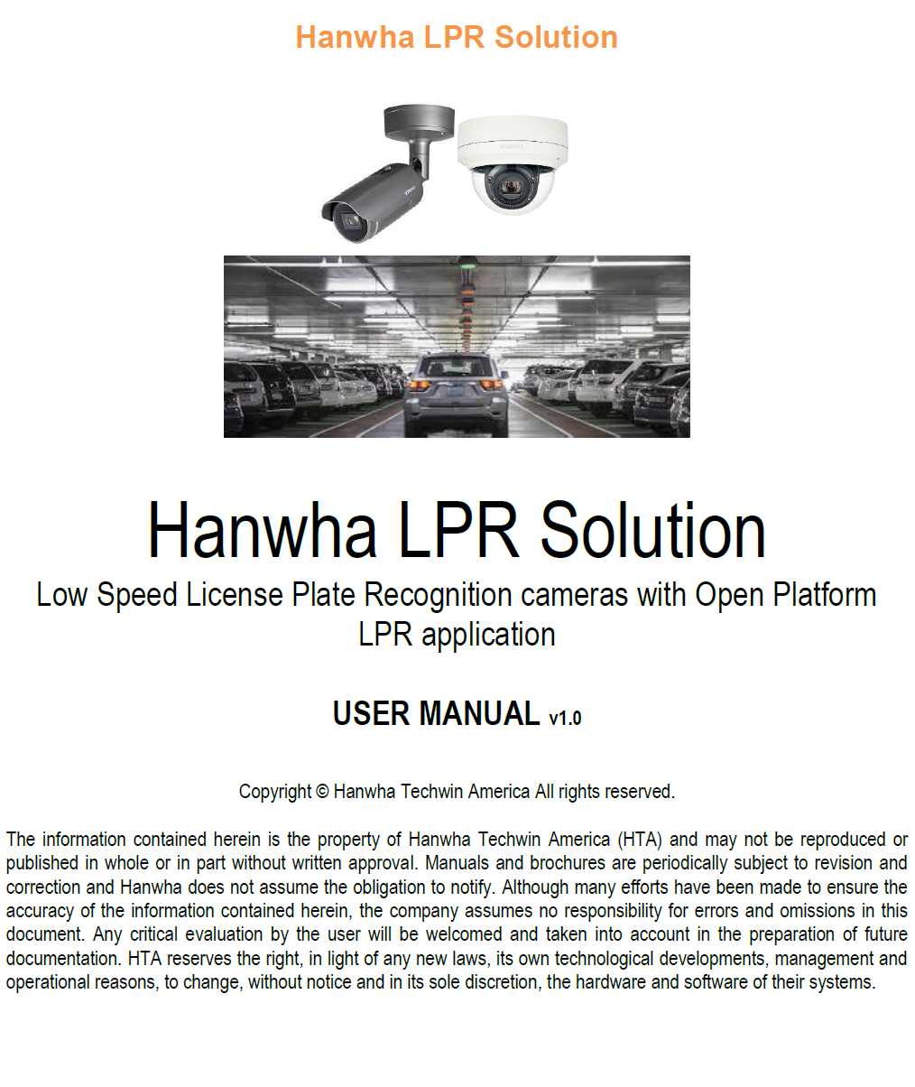 Hanwha best sale lpr camera